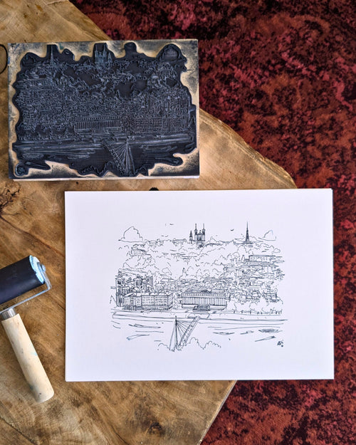 Linogravure Passerelle