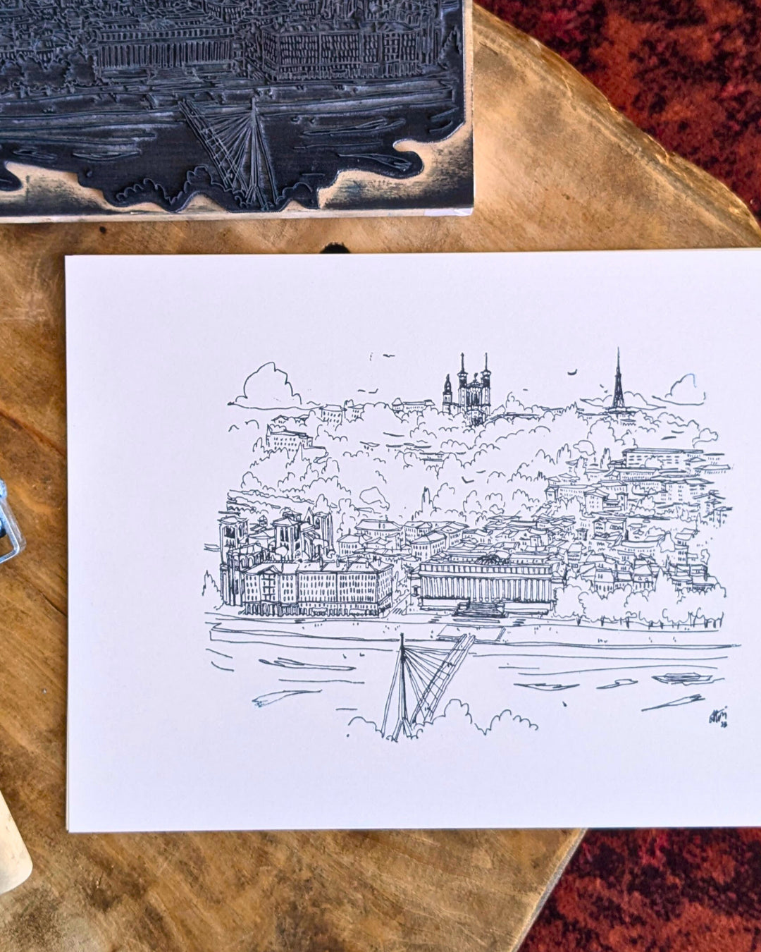 Linogravure Passerelle