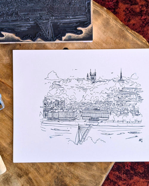 Linogravure Passerelle