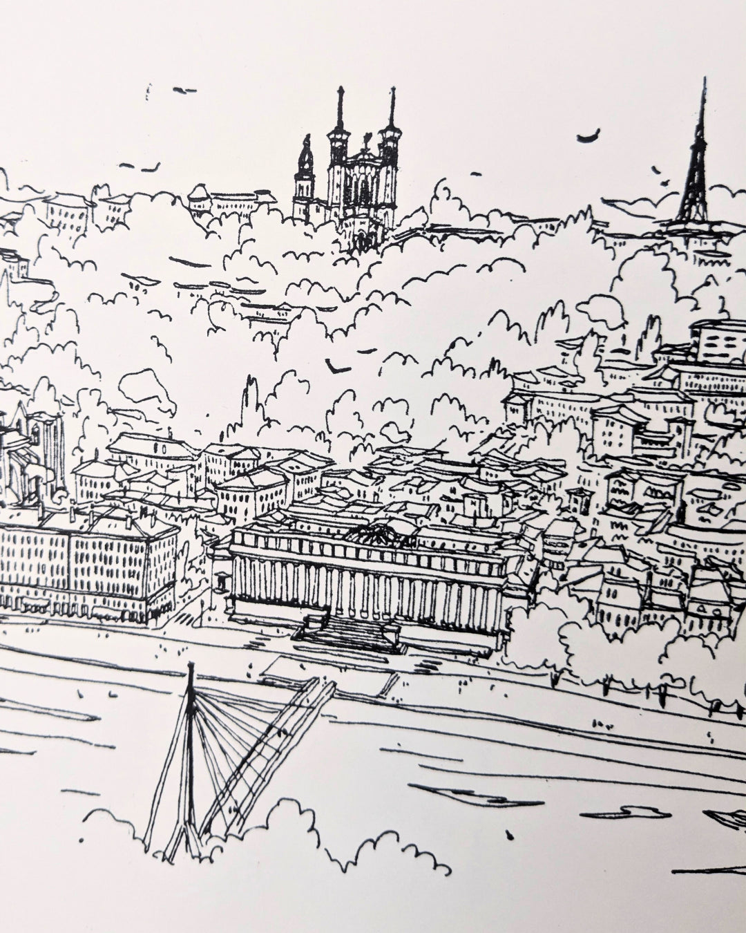 Linogravure Passerelle