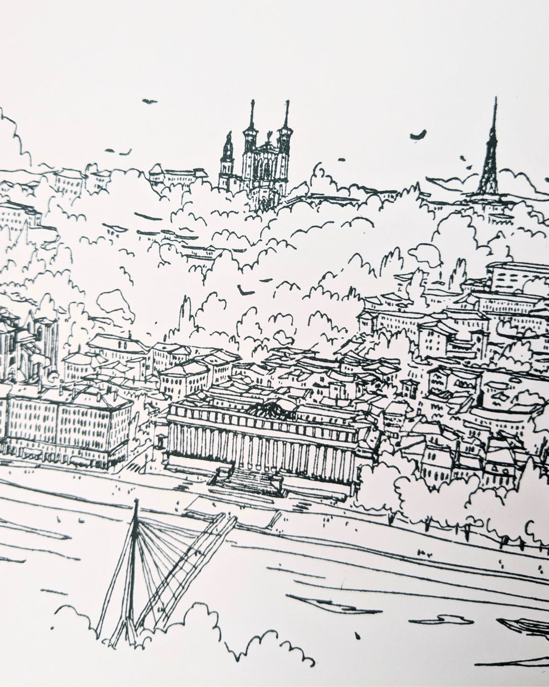 Linogravure Passerelle