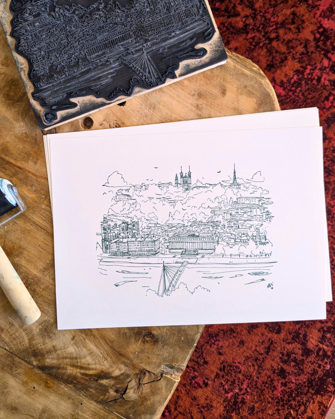 Linogravure Passerelle